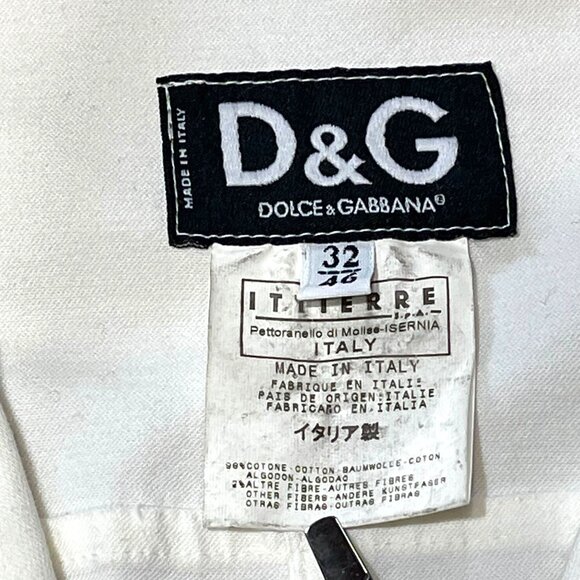 Dolce & Gabbana Womens White Cotton Blazer Jacket Size 32/36 IT Made In Italy - Picture 5 of 14